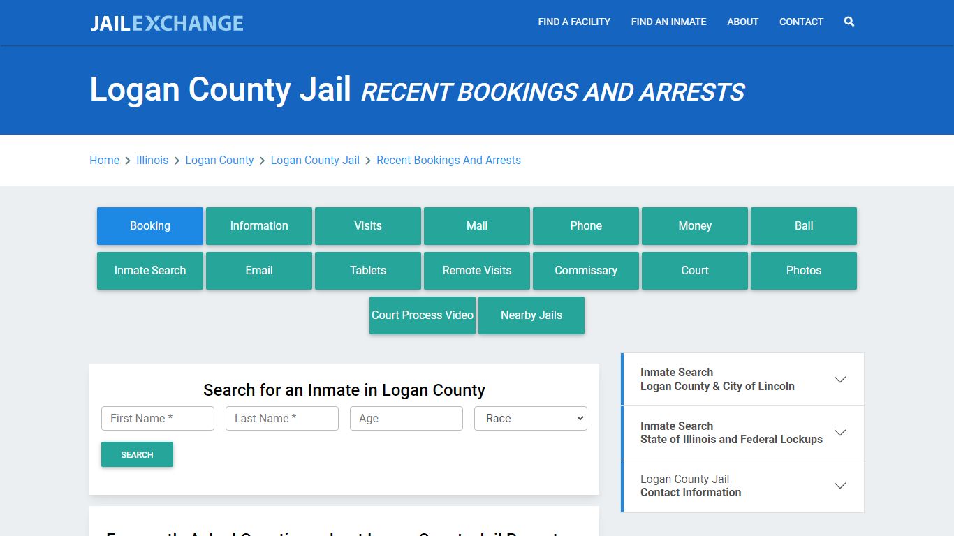 Logan County Jail IL Recent Arrests and Bookings - Jail Exchange